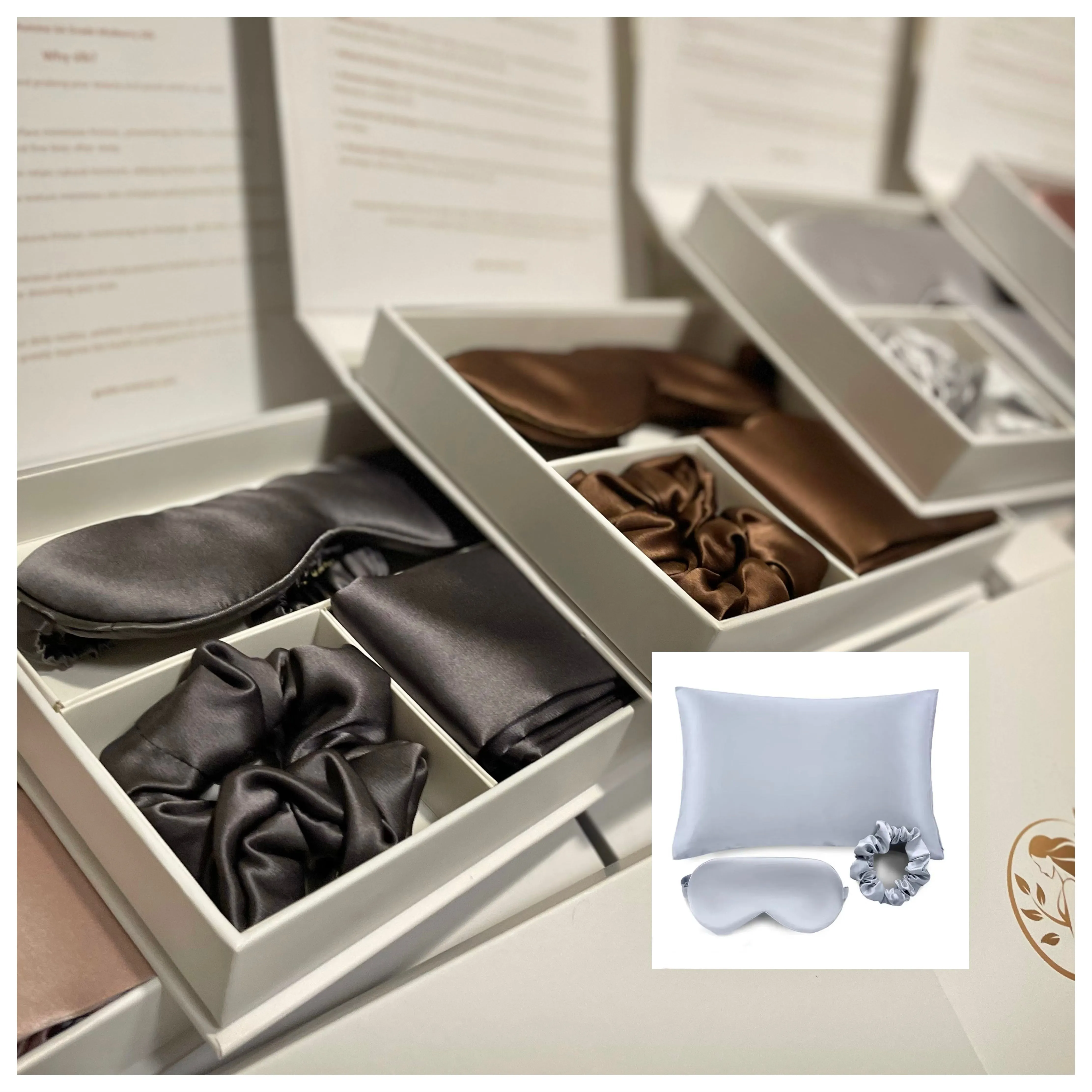 ✨The Luxe Slumber Set: Ultimate Silk Sleep Essentials✨ (Silk Pillowcase, Silk Eye Mask & Silk Scrunchie)