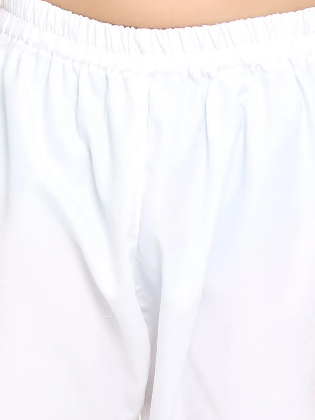 VASTRAMAY Boys' Pink And White Kurta Pyjama Set