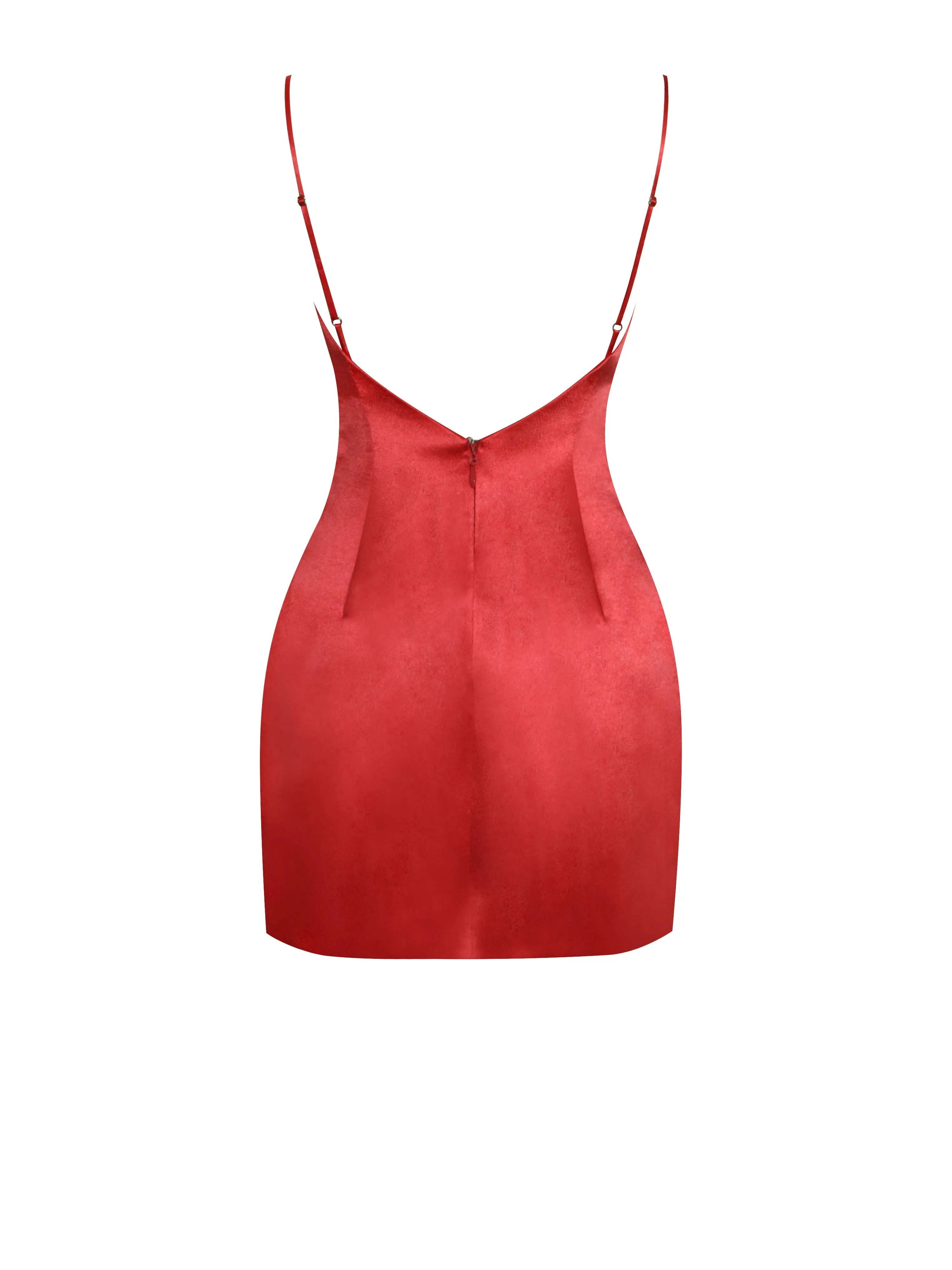 Xyla Red Satin Charming Bow Mini Dress